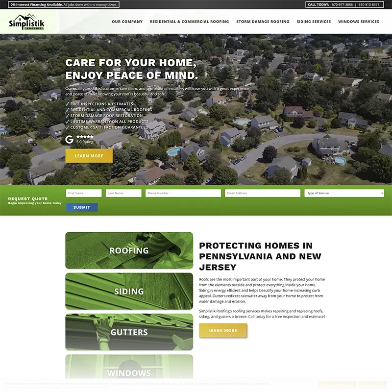 Simplistik Roofing Website Thumbnail